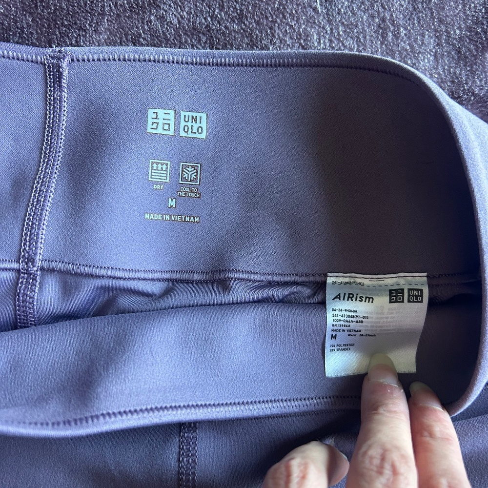 Uniqlo AIRism High-Rise Leggings Lavender Gray Size M